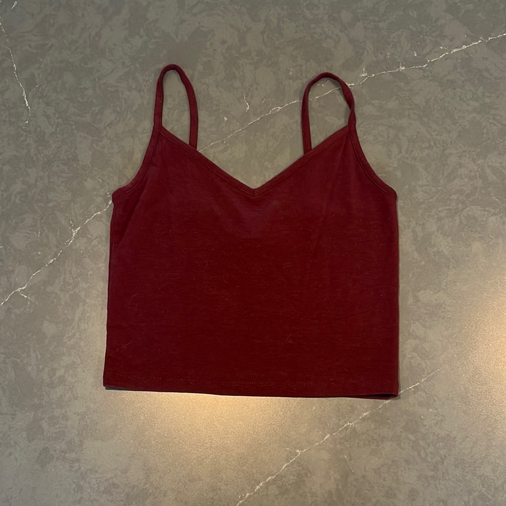 super soft burgundy crop top
